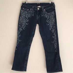 True Religion Floral Pattern Lizzy Capri Jeans ~ 29